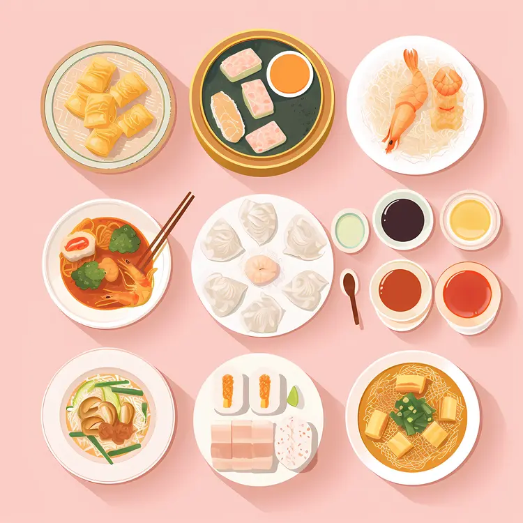 Assorted Dim Sum Dishes