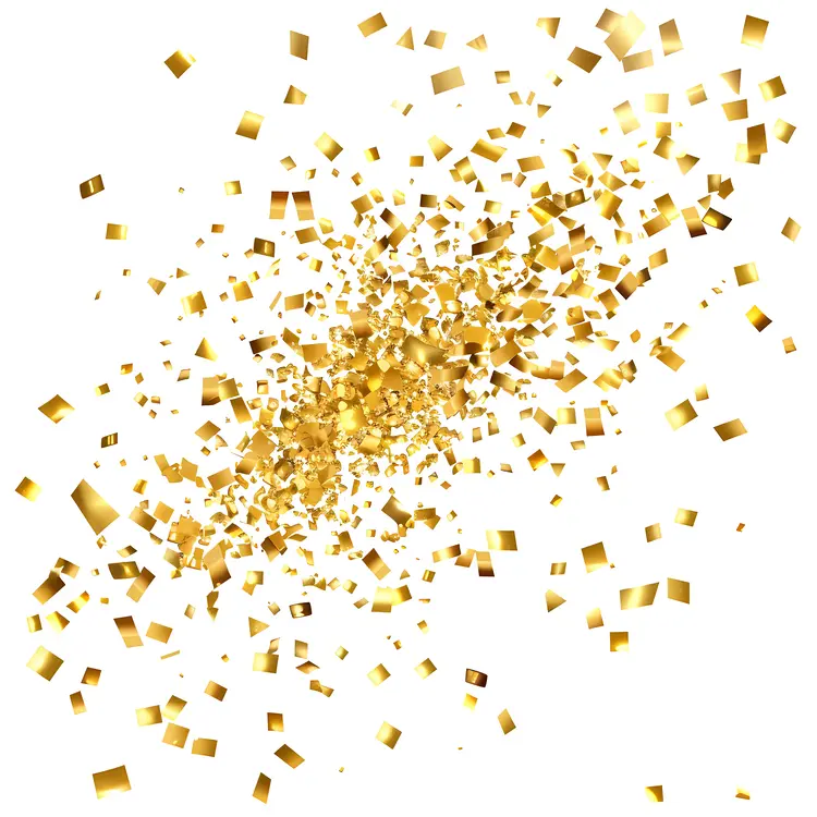 Gold Square Confetti Background