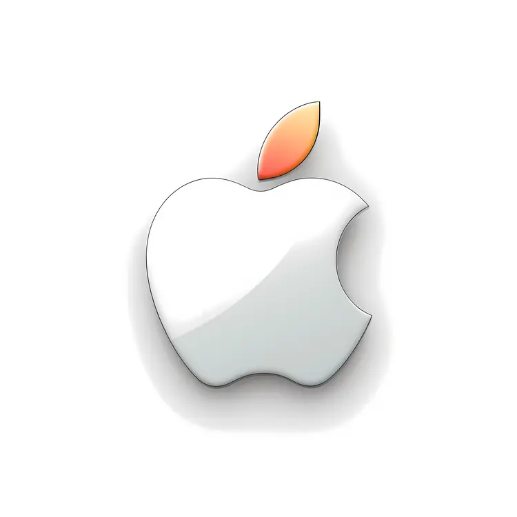Apple Logo with Orange Leaf