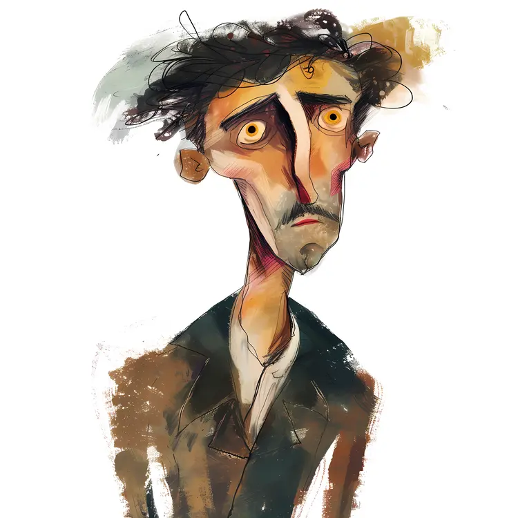 Sad Cartoon Man Character Illustration