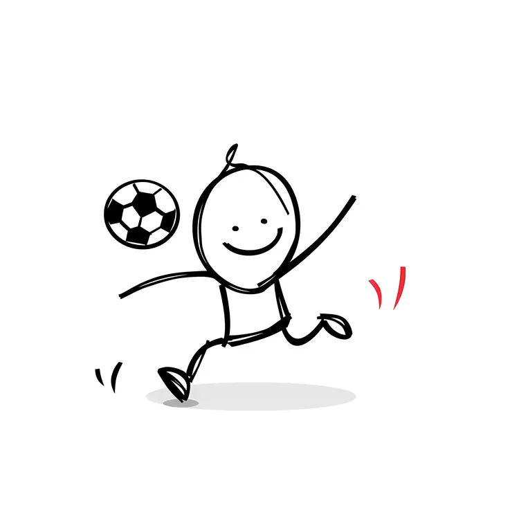 Stick Figure Playing Soccer