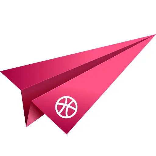 Red Paper Airplane with Basketball Logo