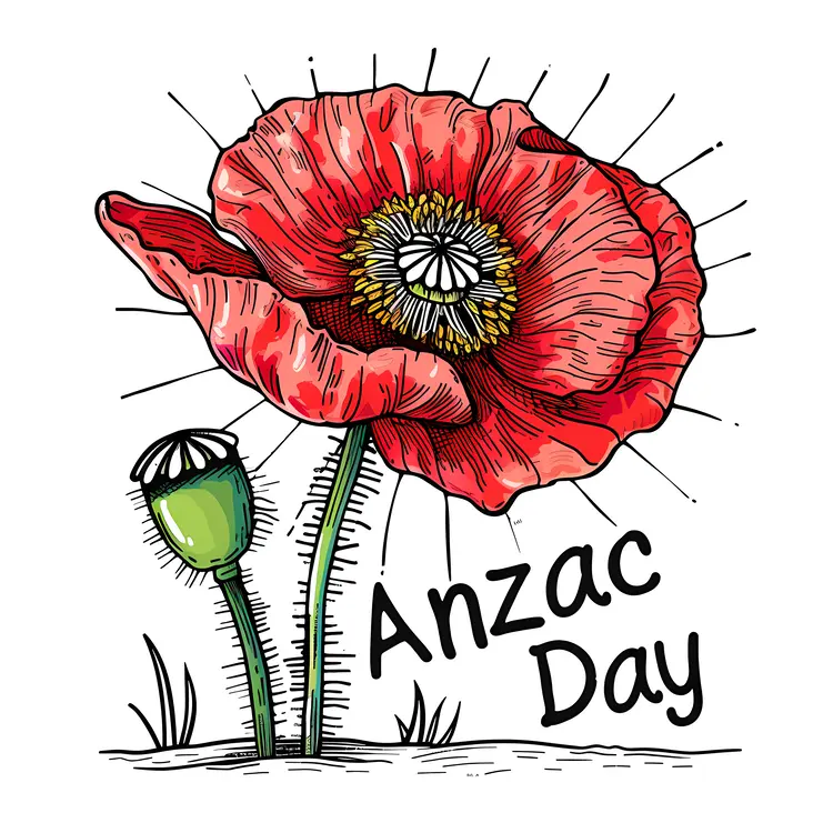 Red Poppy Flower for ANZAC Day