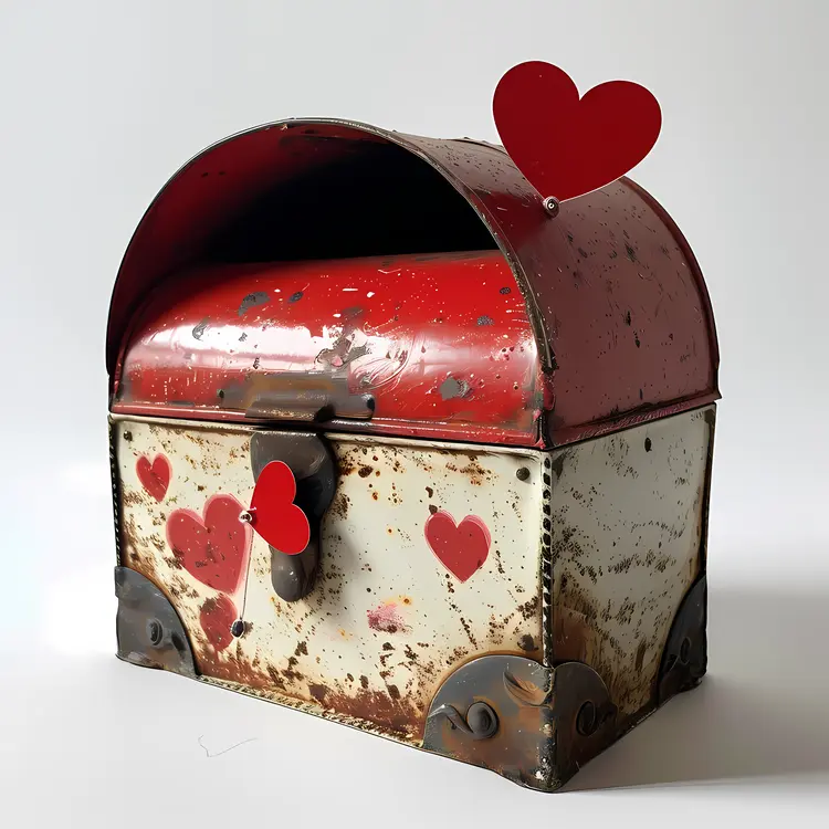Rustic Mailbox with Heart Decorations