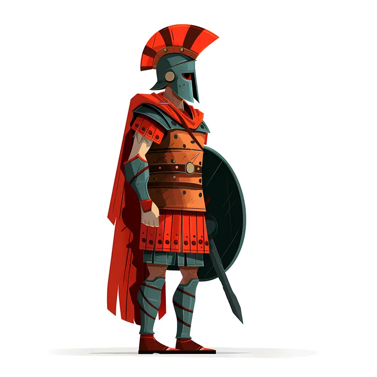 Full Body Roman Soldier with Shield and Spear