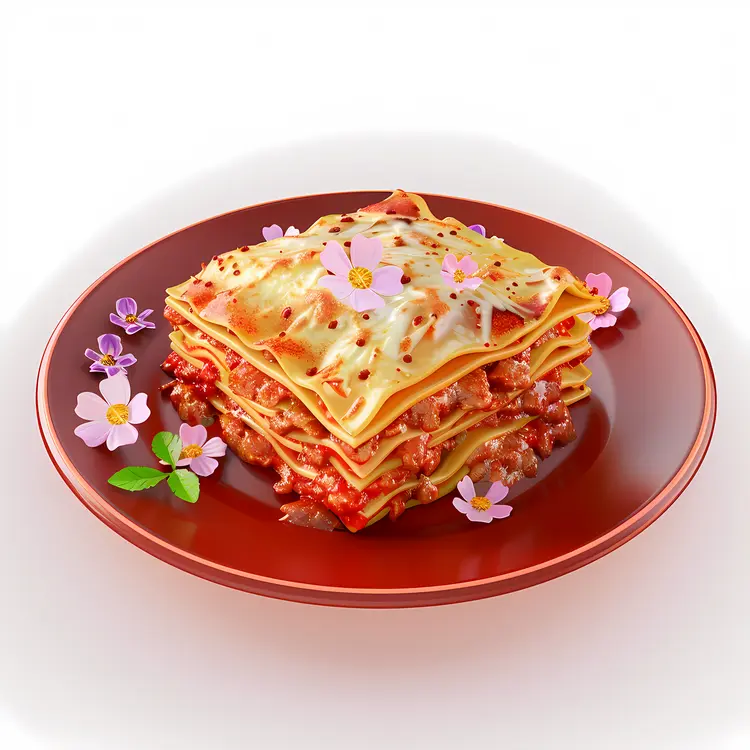 Lasagna with Floral Garnish