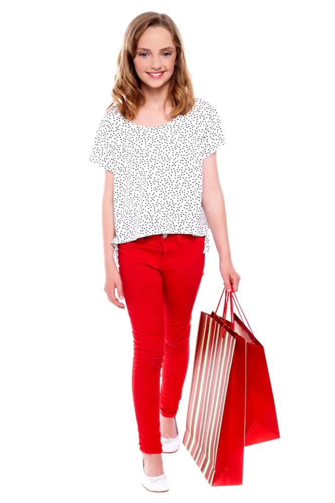 Happy Girl with Shopping Bag