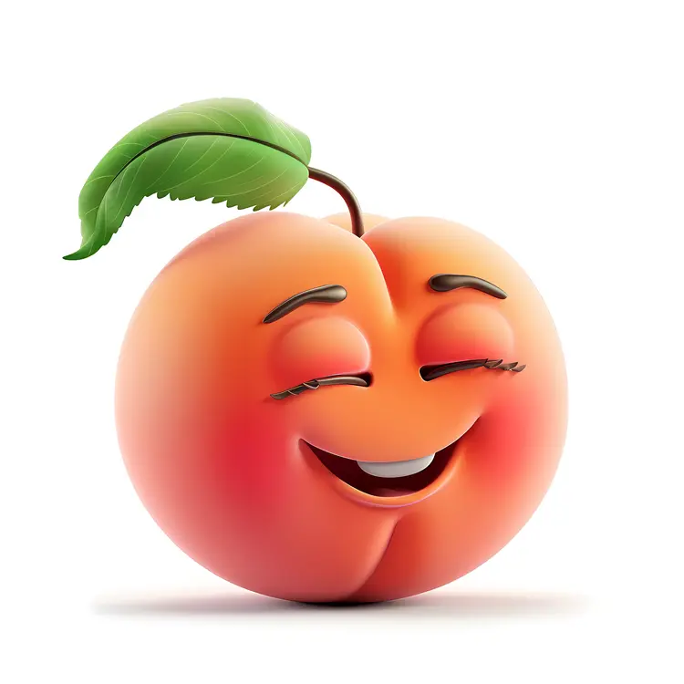 Laughing Peach Cartoon Illustration