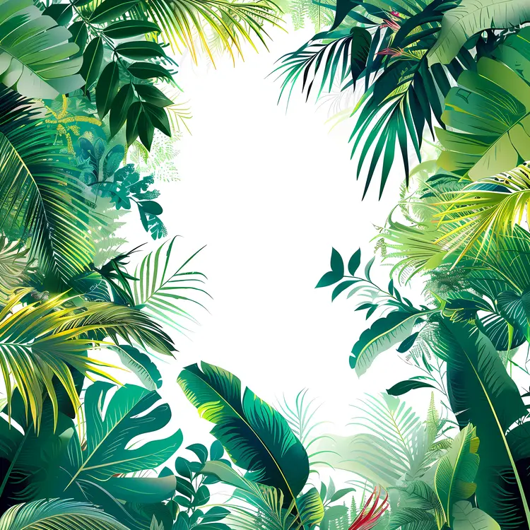 Lush Tropical Leaves Background