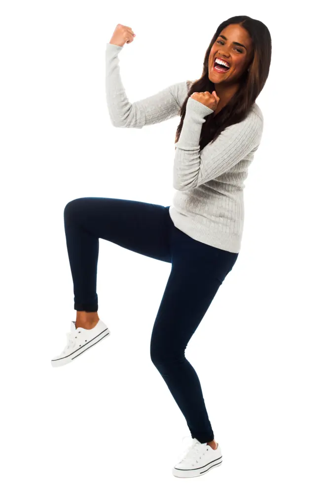 Happy Woman in Casual Wear