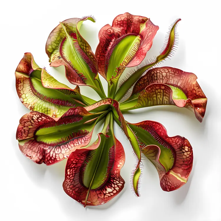 Red and Green Carnivorous Plant Illustration