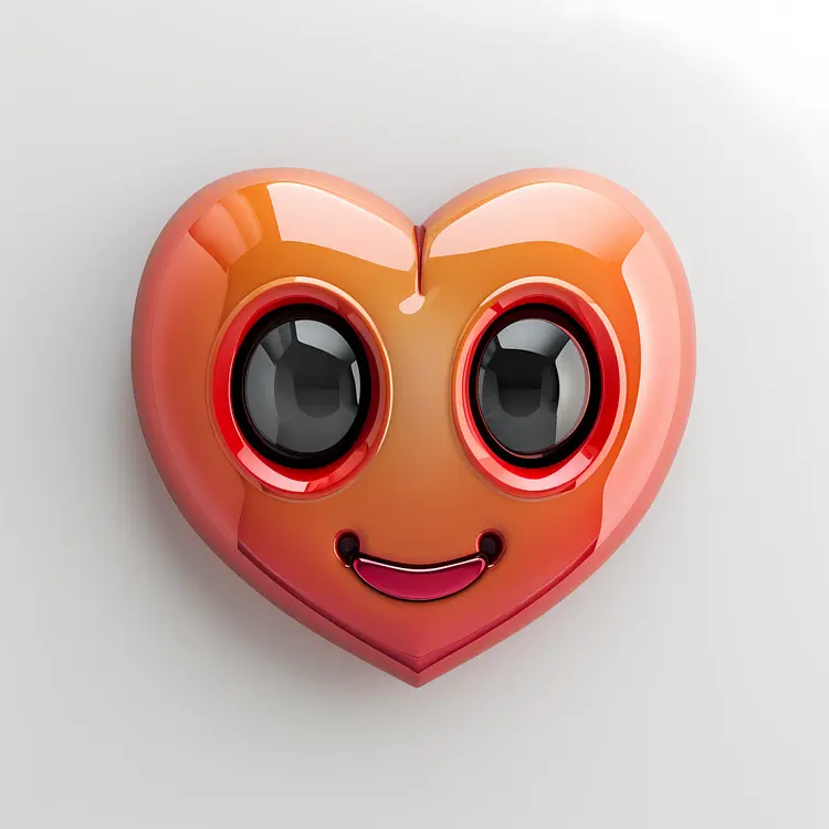 Cute Heart Emoji with Big Eyes