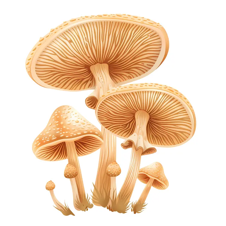 Cluster of Mushrooms Illustration