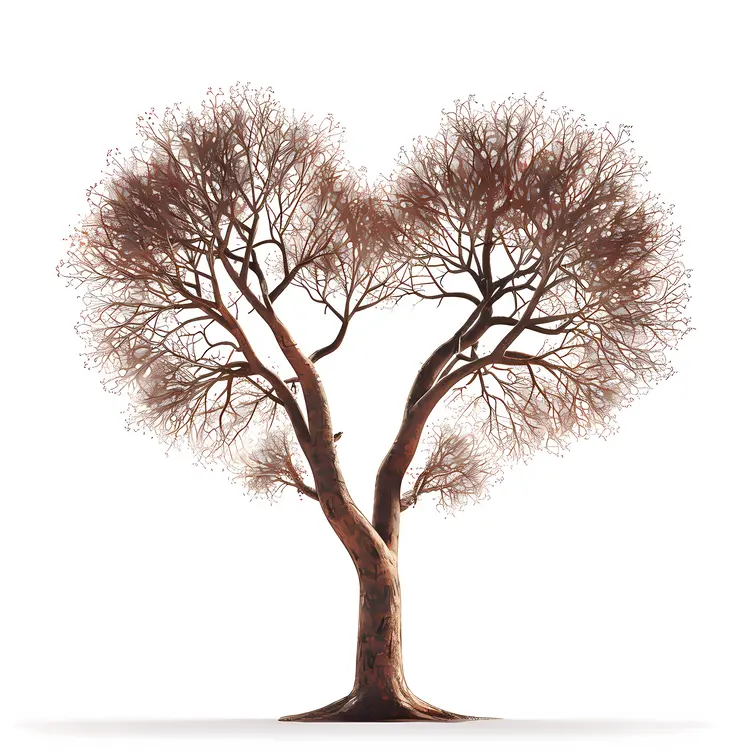 Heart-Shaped Tree with Bare Branches