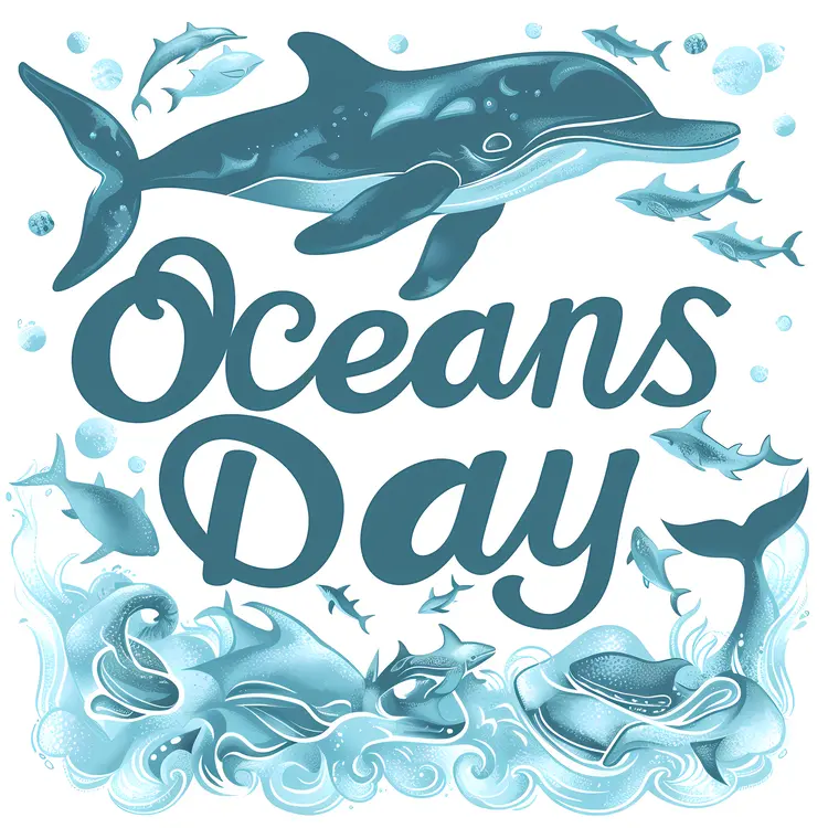 Oceans Day Celebration with Whale and Marine Life