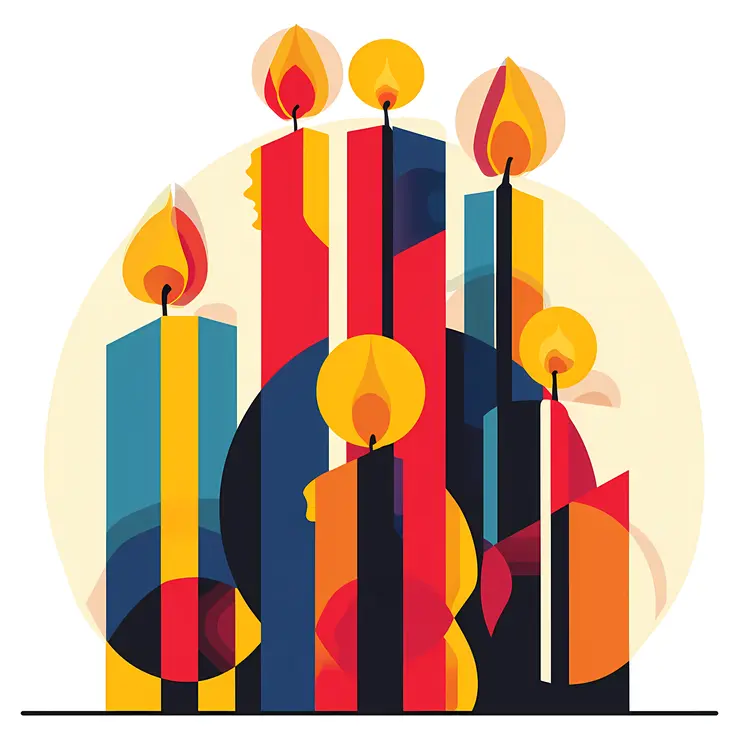 Abstract Colorful Candles