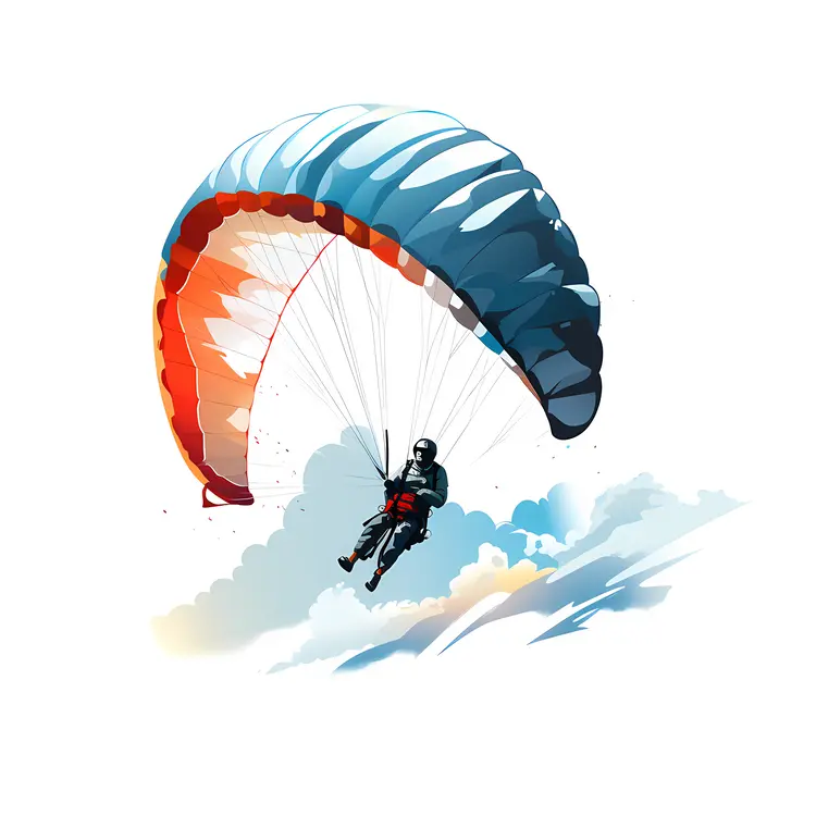 Paraglider in the Clouds