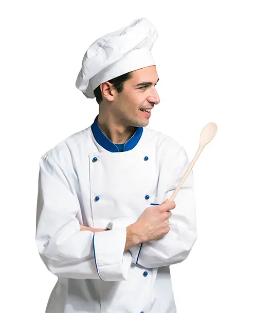 Chef Holding a Wooden Spoon