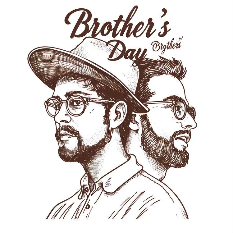 Stylish Illustration of Two Men for Brother's Day