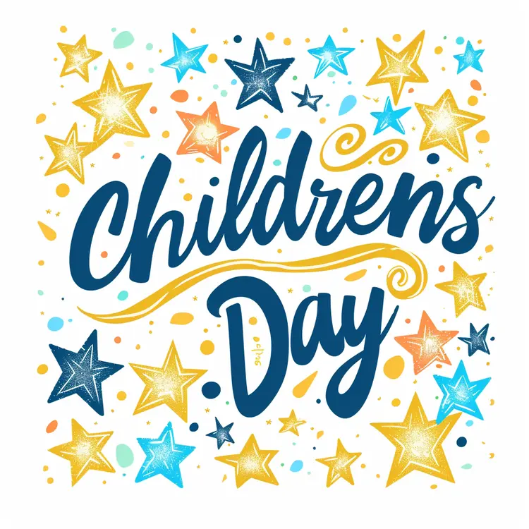 Colorful Stars Children's Day Celebration