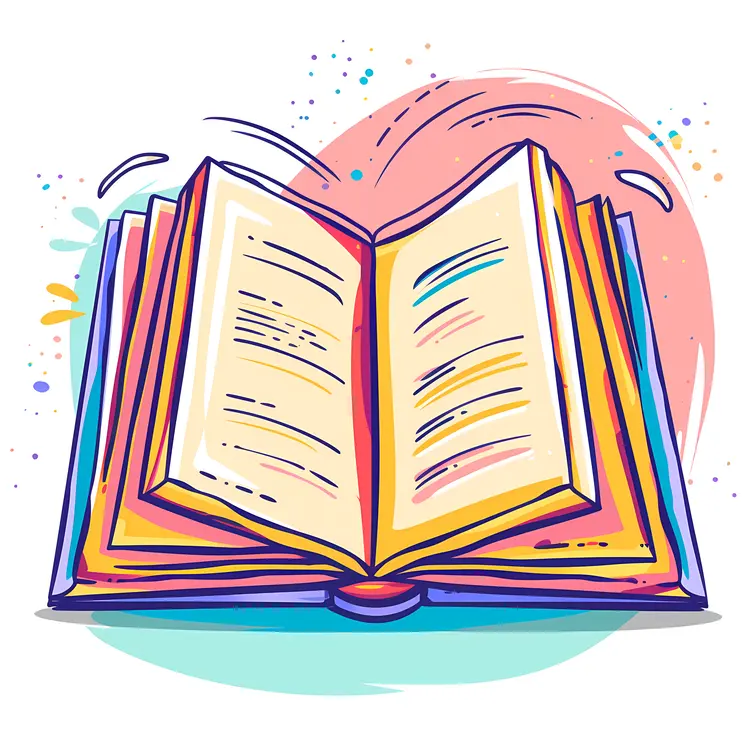 Colorful Open Book Illustration