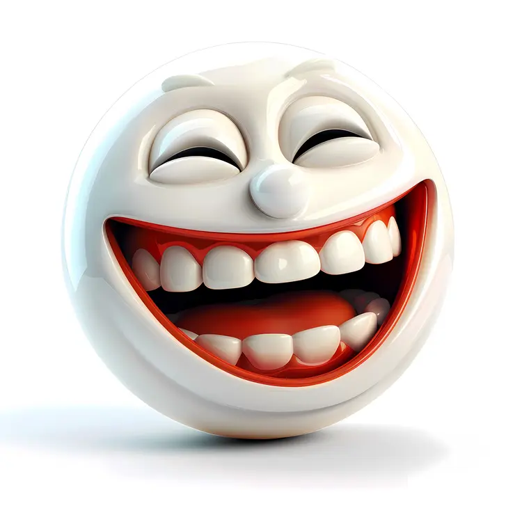 White Laughing Emoji with Big Smile