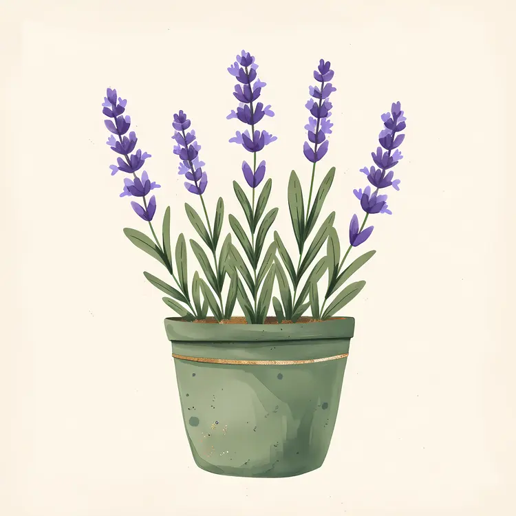 Lavender in Green Pot