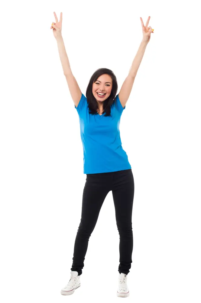 Woman Making Peace Sign