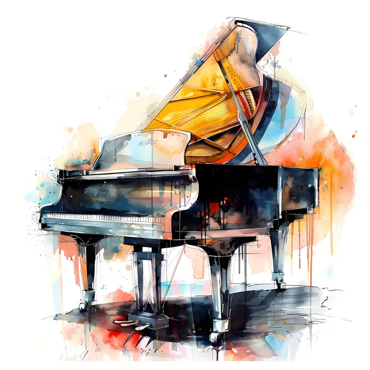 Colorful Artistic Grand Piano