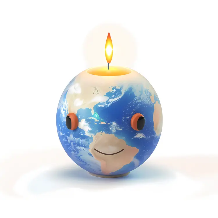 Smiling Earth Candle