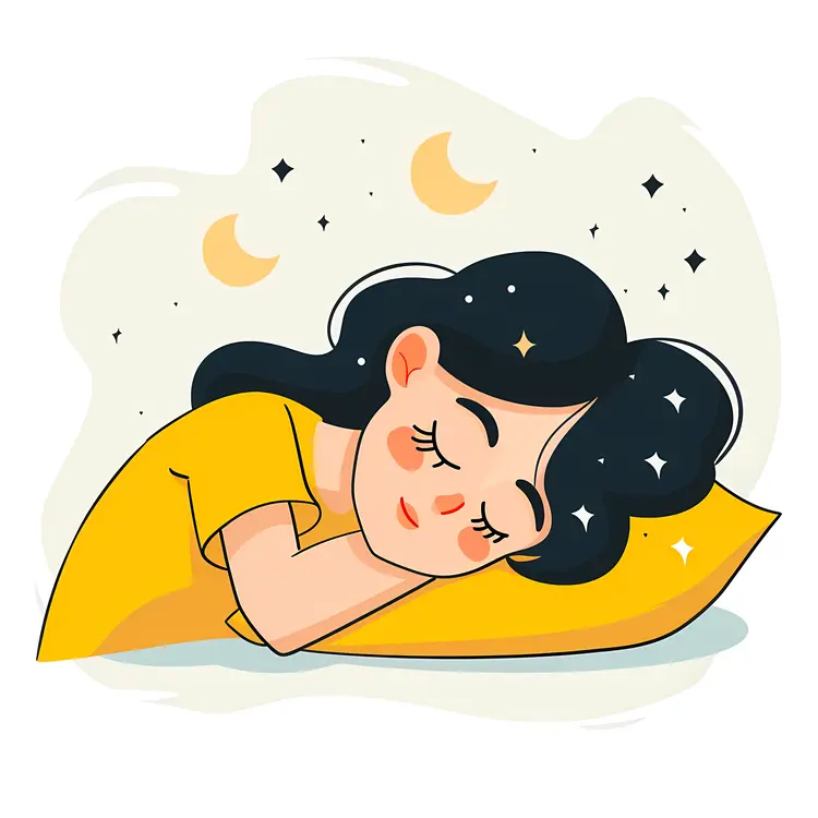 Girl Sleeping Peacefully with Stars