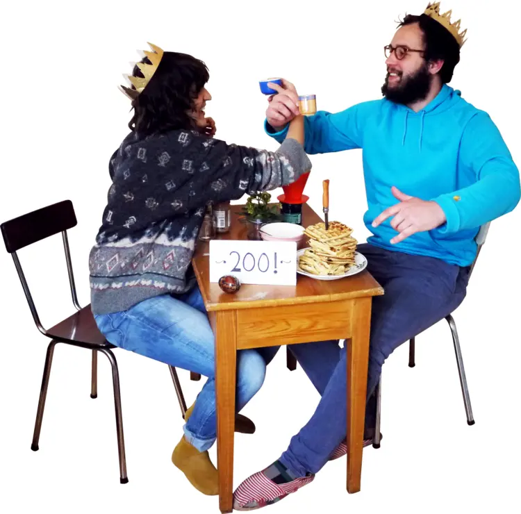 Fun Arm Wrestling Competition with Pancakes
