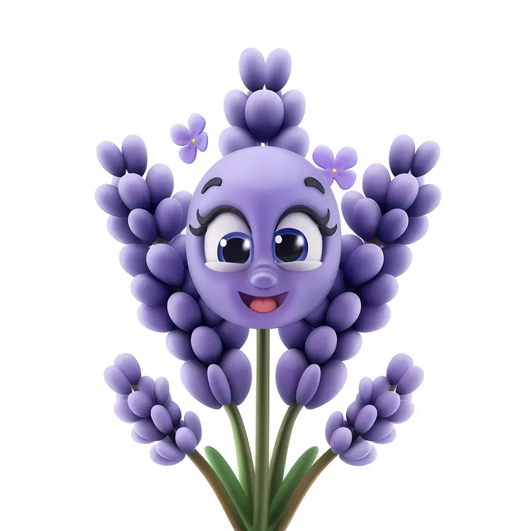 Purple Flower with Happy Face