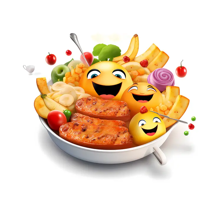 Happy Food Plate with Emojis