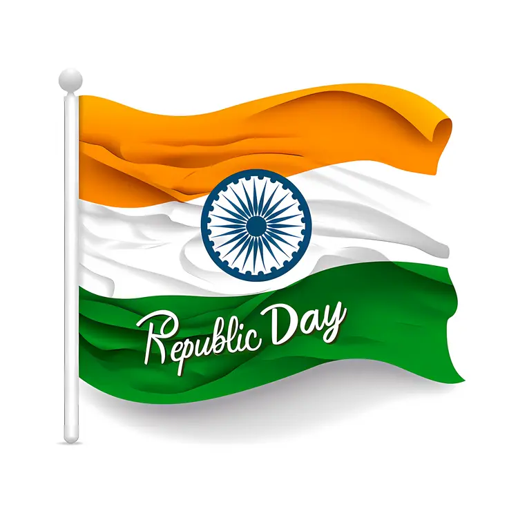 Waving Indian Flag for Republic Day
