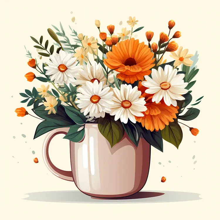 Beautiful Flower Bouquet in Cup