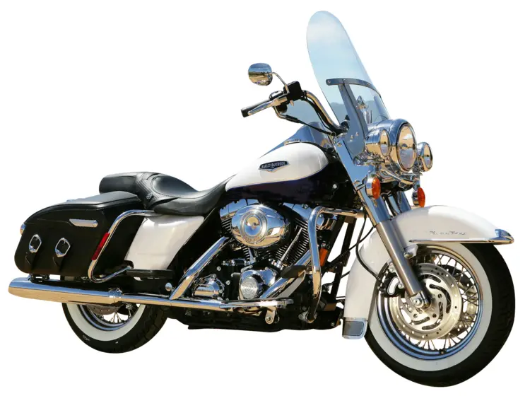 Black and White Motorcycle with Windshield