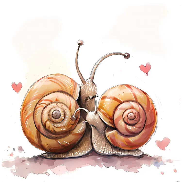 Snail Couple in Love