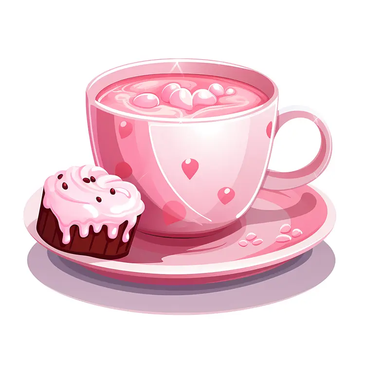 Pink Cup with Cupcake