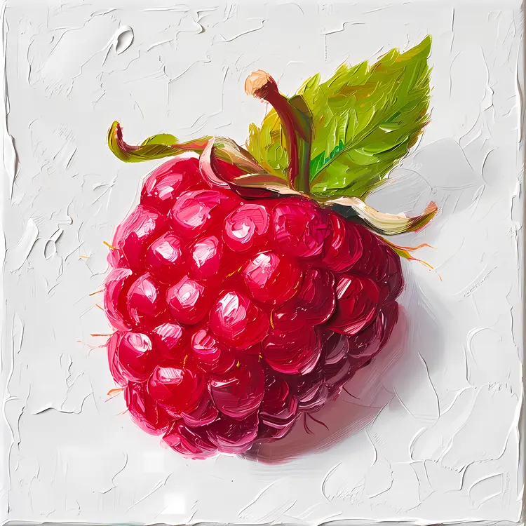 Red Raspberry with Leaf