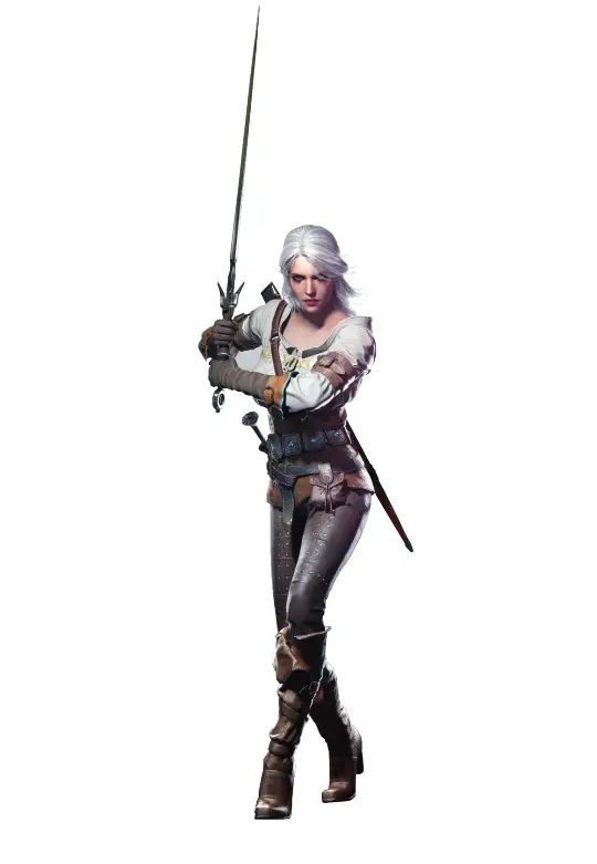 White-haired Warrior with Sword