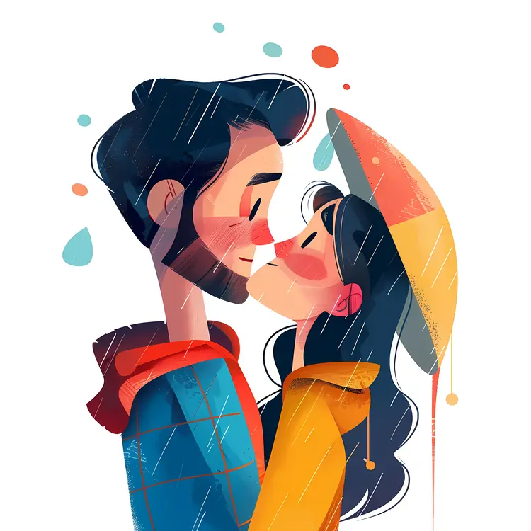 Affectionate Kissing Couple