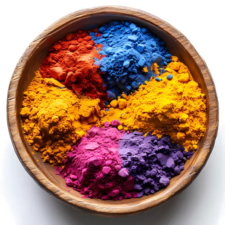 Vibrant Pigment Powders in Bowl