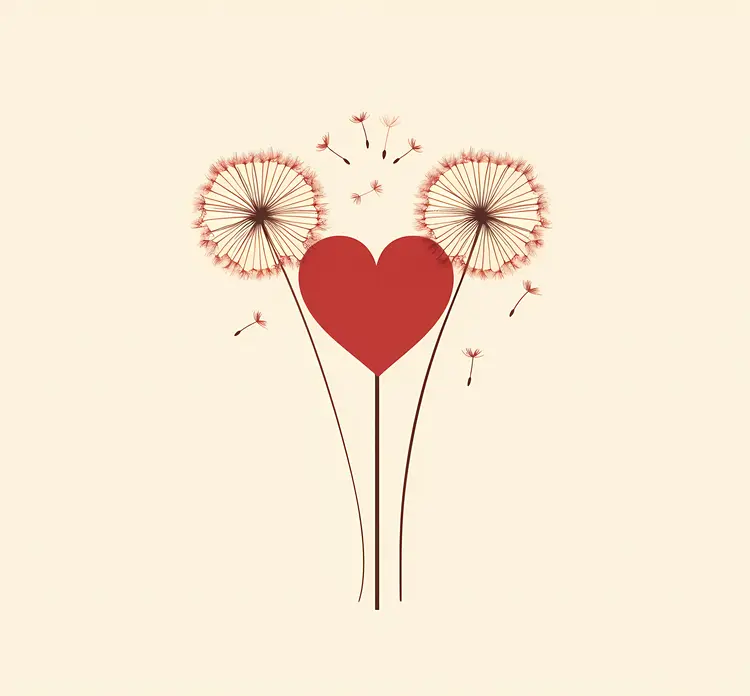 Red Heart-shaped Dandelion