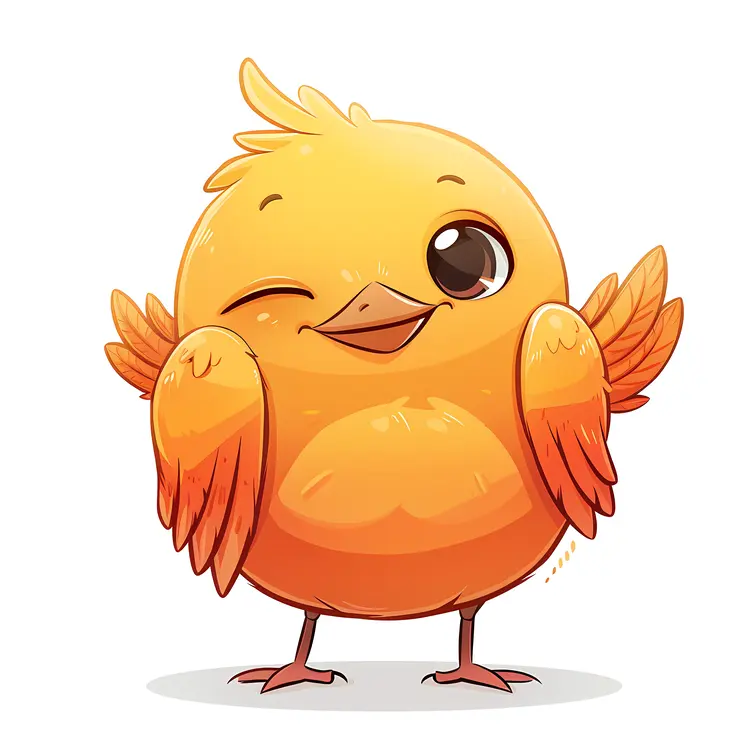 Cute Yellow Bird Winking