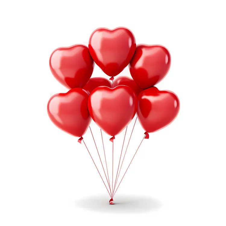 Red Heart Balloons for Valentine's Day