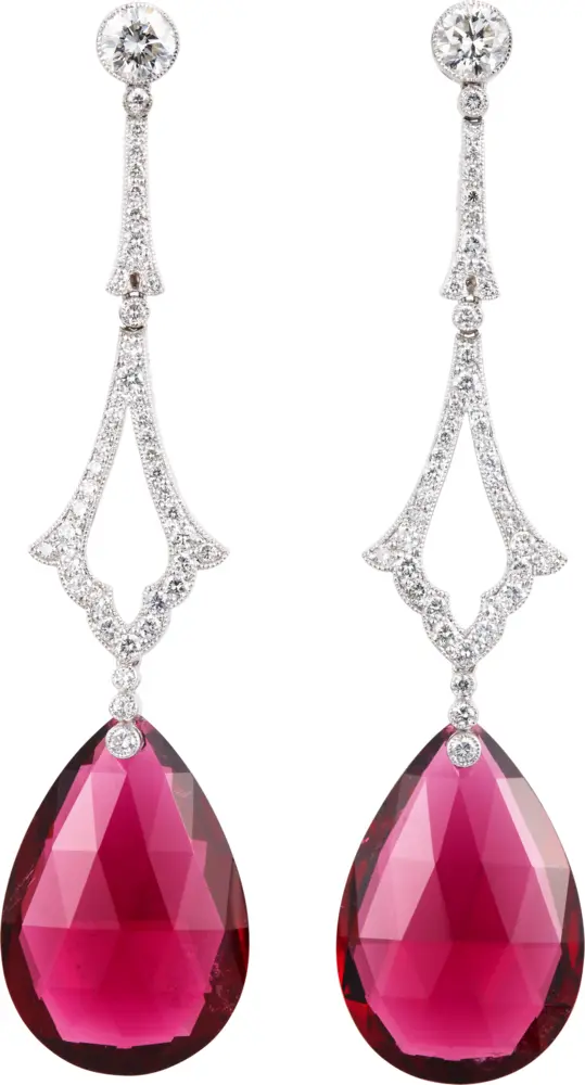 Elegant Red Gemstone Earrings