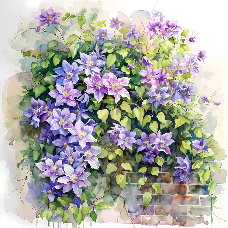 Purple Flowers on a Vine