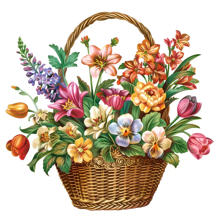Colorful Basket of Flowers