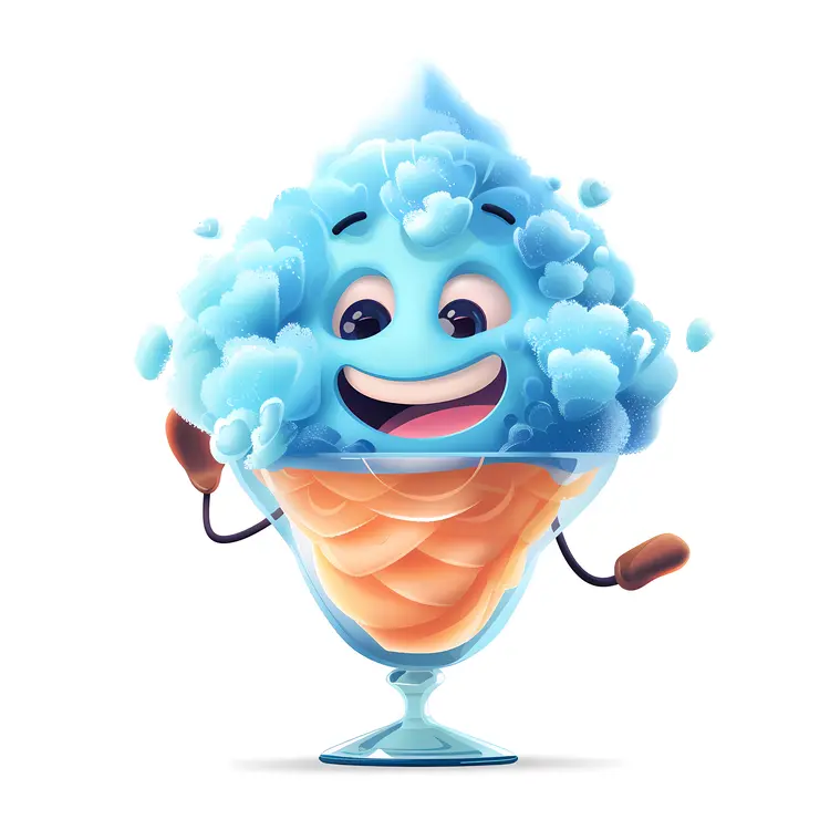 Blue Shaved Ice in a Cup